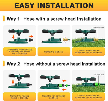 Garden Sprinkler 360 ° Rotating Water