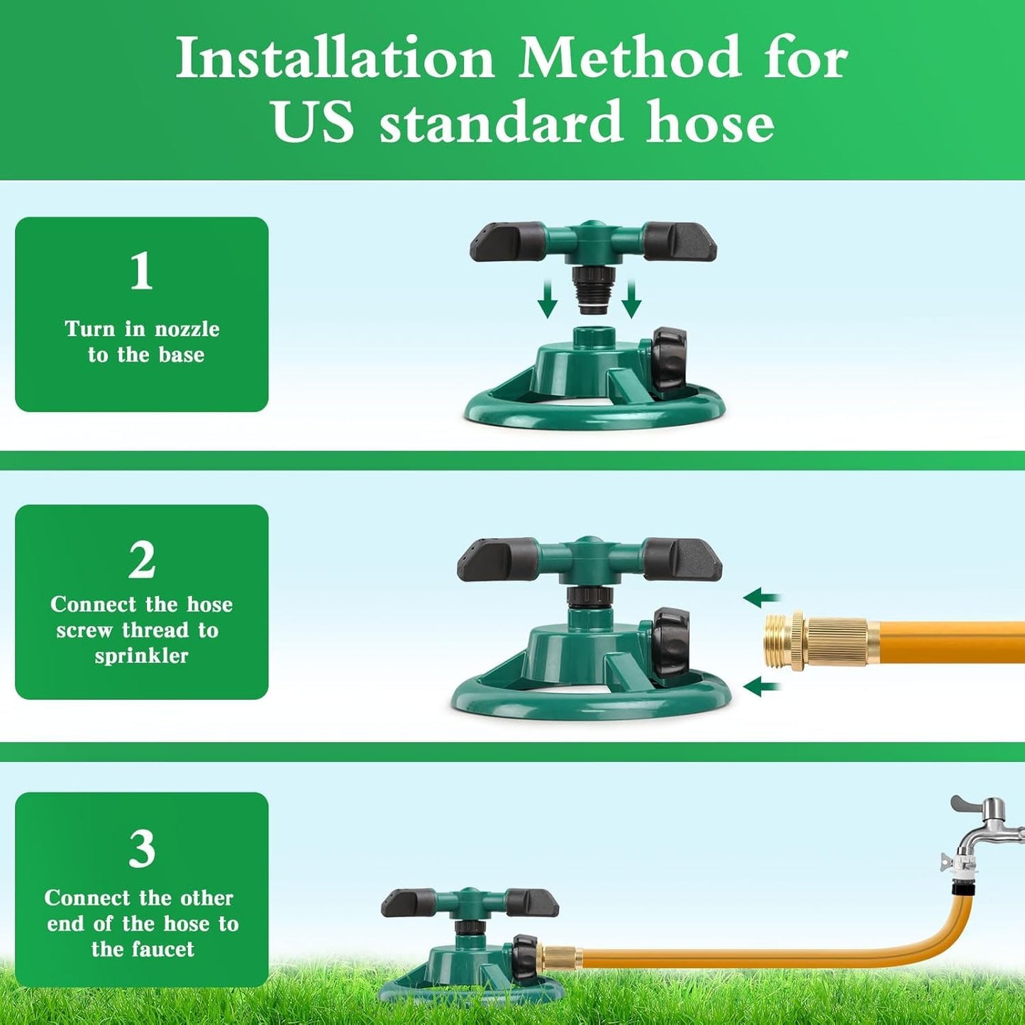 Garden Sprinkler 360 ° Rotating Water