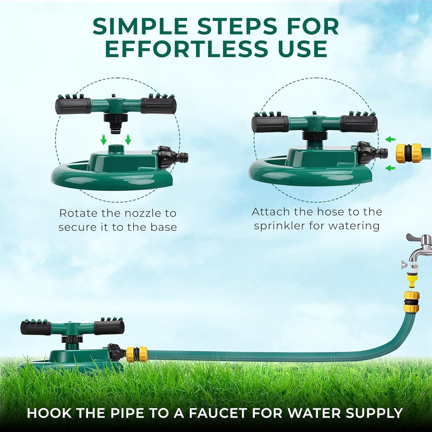 Garden Sprinkler 360 ° Rotating Water